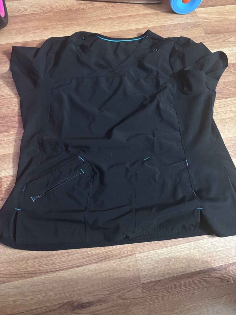 Black Women's V-Neck medical scrub top